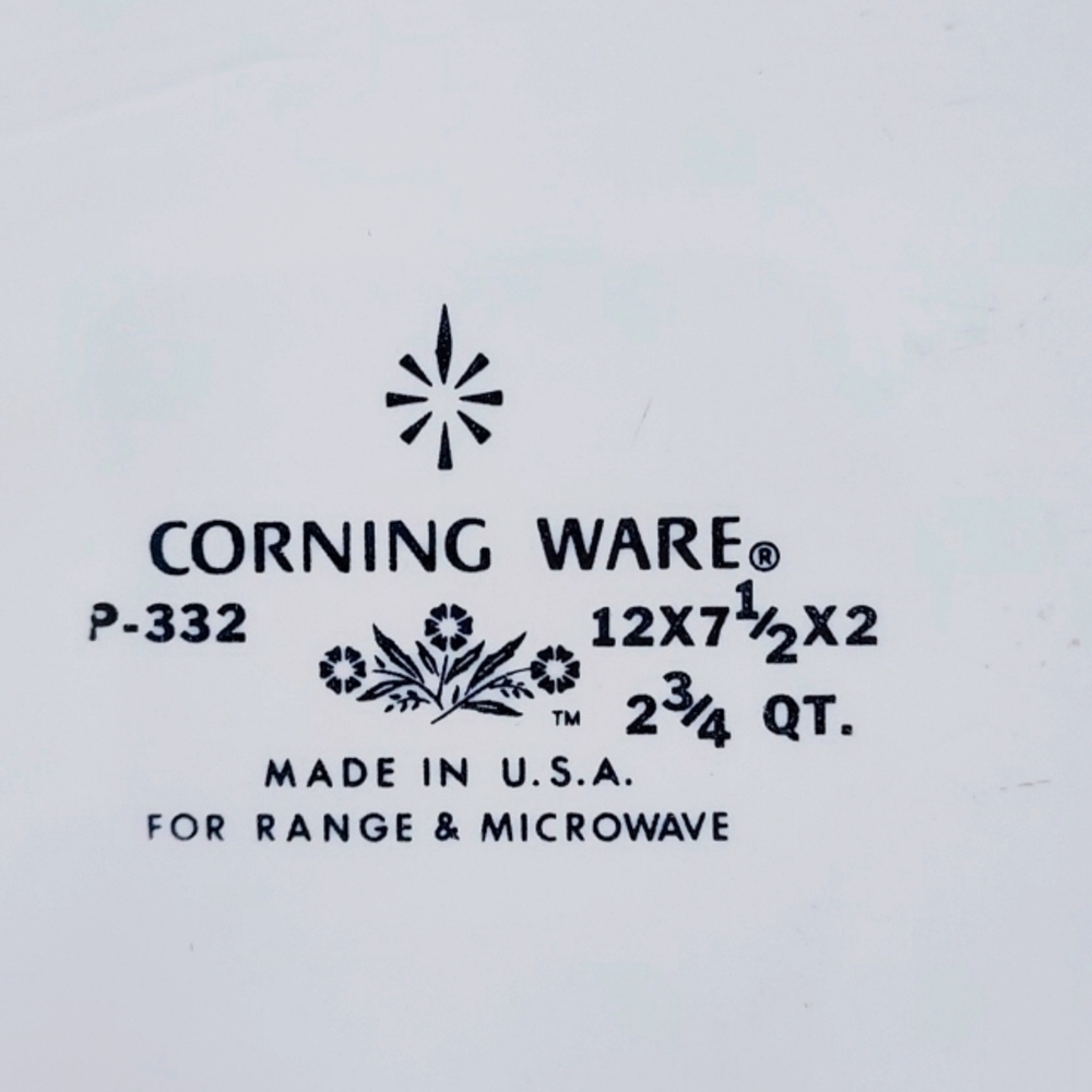 PYREX Vintage Corning Ware Blue Cornflower Baking Dish 2 3/4 Quart - Picture 6 of 9